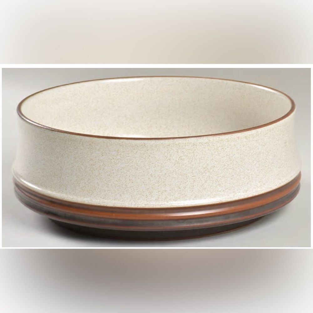 DENBY-LANGLEY Round Vegetable Bowl Potter's Wheel Parchment